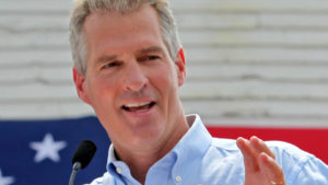 (Stratham, NH, 07/02/14) Former Republican presidential nominee Mitt Romney endorsed NEw Hampshire Senate candidate Scott Brown at Scamman's Bittersweet Farm in Stratham, NH on Wednesday, July 2, 2014. Staff Photo by Nancy Lane